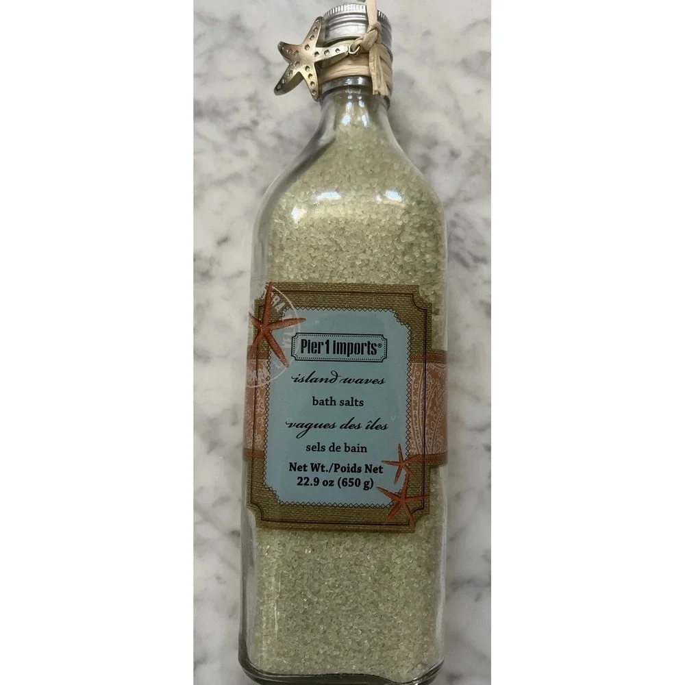 Pier 1 Imports Island Waves Bath Salts HTF Glass Bottle 22.9 OZ NEW - Picture 1 of 6